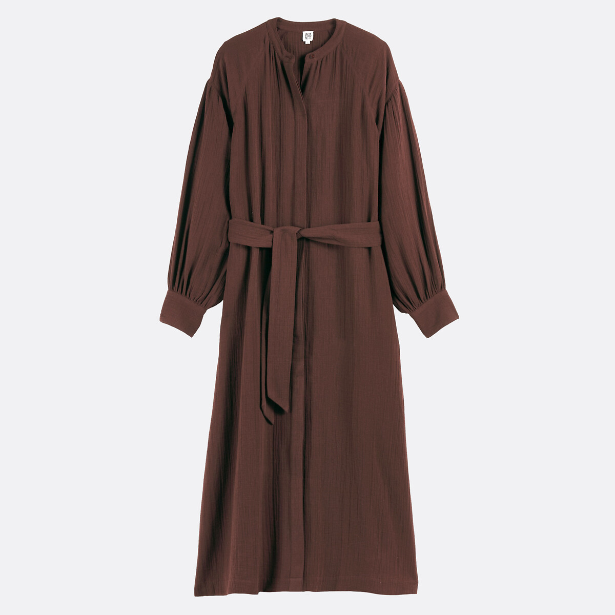 Belted Long Sleeve Maxi Dress dark brown, LA REDOUTE COLLECTIONS