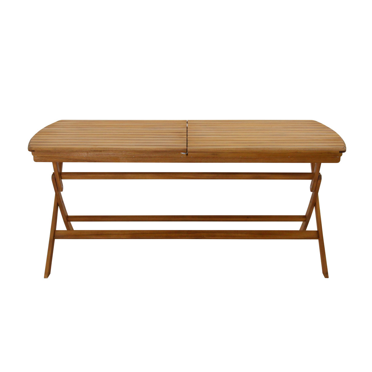 Table de jardin extensible rallonges intégrées en bois massif L180-240 cm CANOPEE naturel, MILIBOO