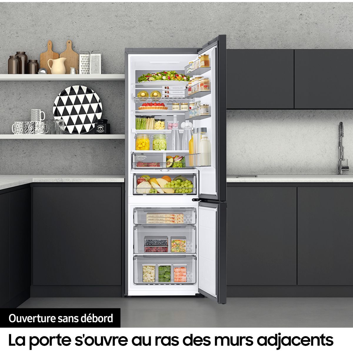 Réfrigérateur combiné RB38T607BB1 couleur unique, SAMSUNG
