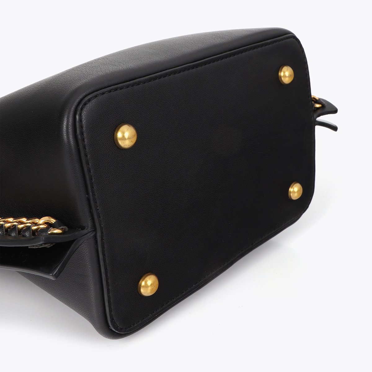 Sac à bandoulière avec chaine à logo léopard noir, LOLA CASADEMUNT