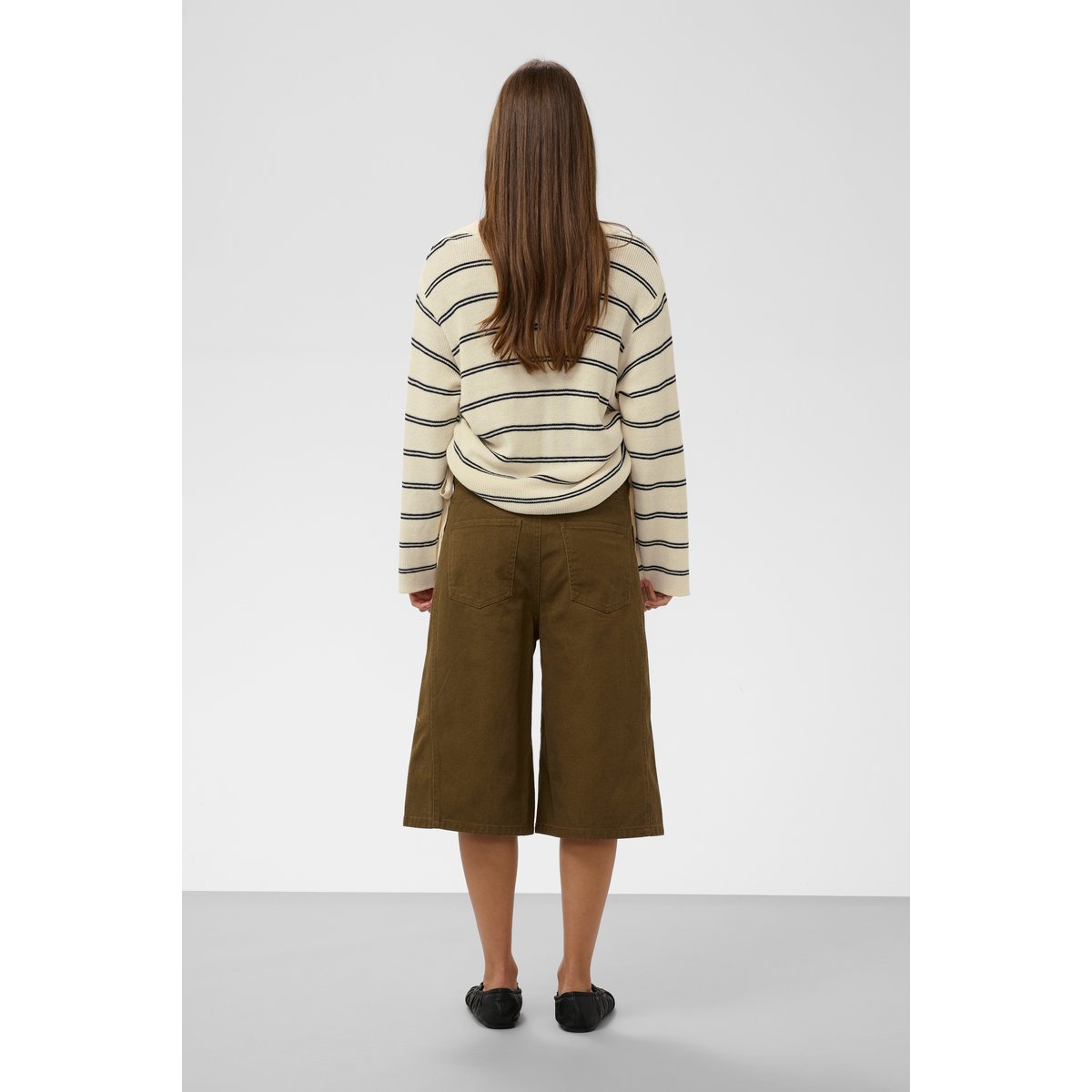 Pullover tricoté blanc turtledove w navy stripe, SOAKED IN LUXURY