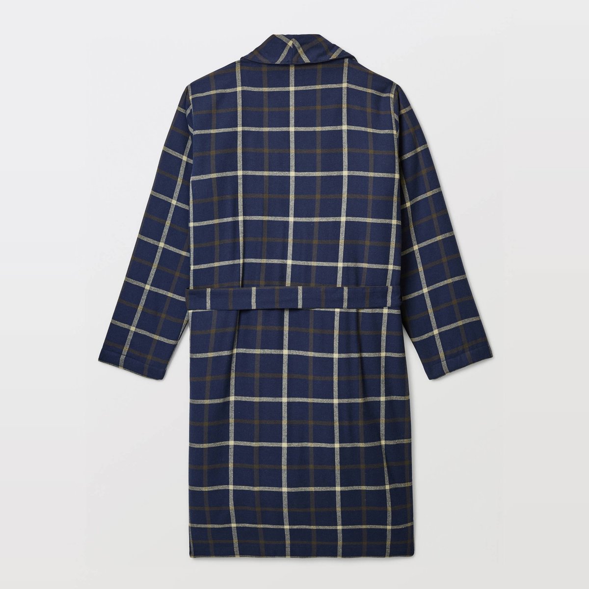 Peignoir à carreaux en flanelle intérieur sherpa marine, MONOPRIX