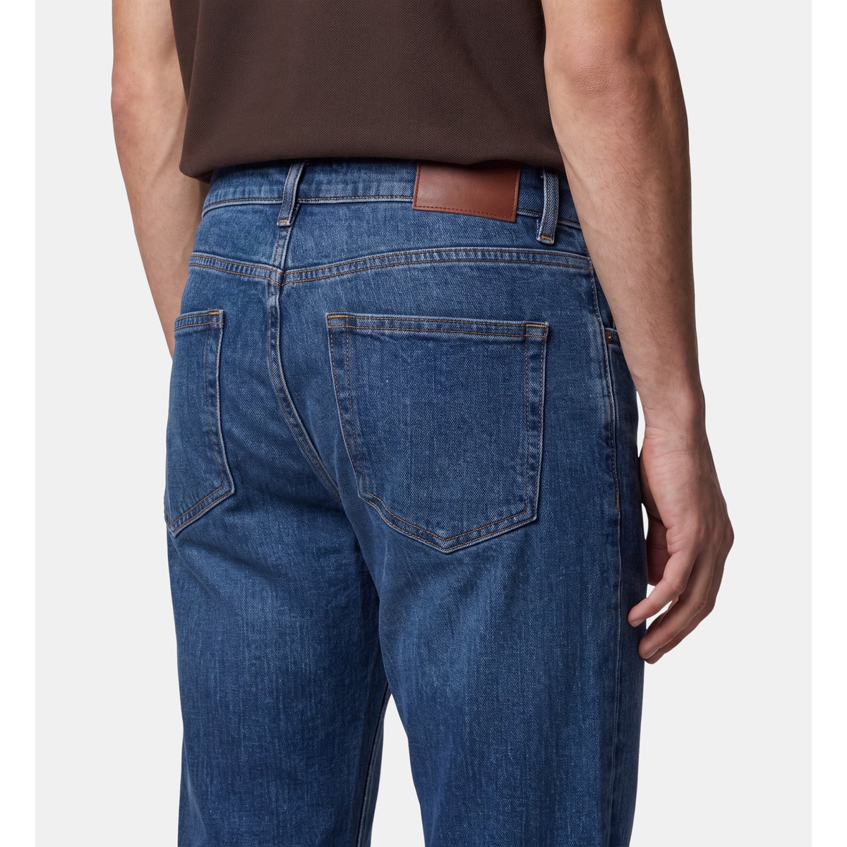Jean délavé slim rudeslim coton denim bleu moyen, GALERIES LAFAYETTE