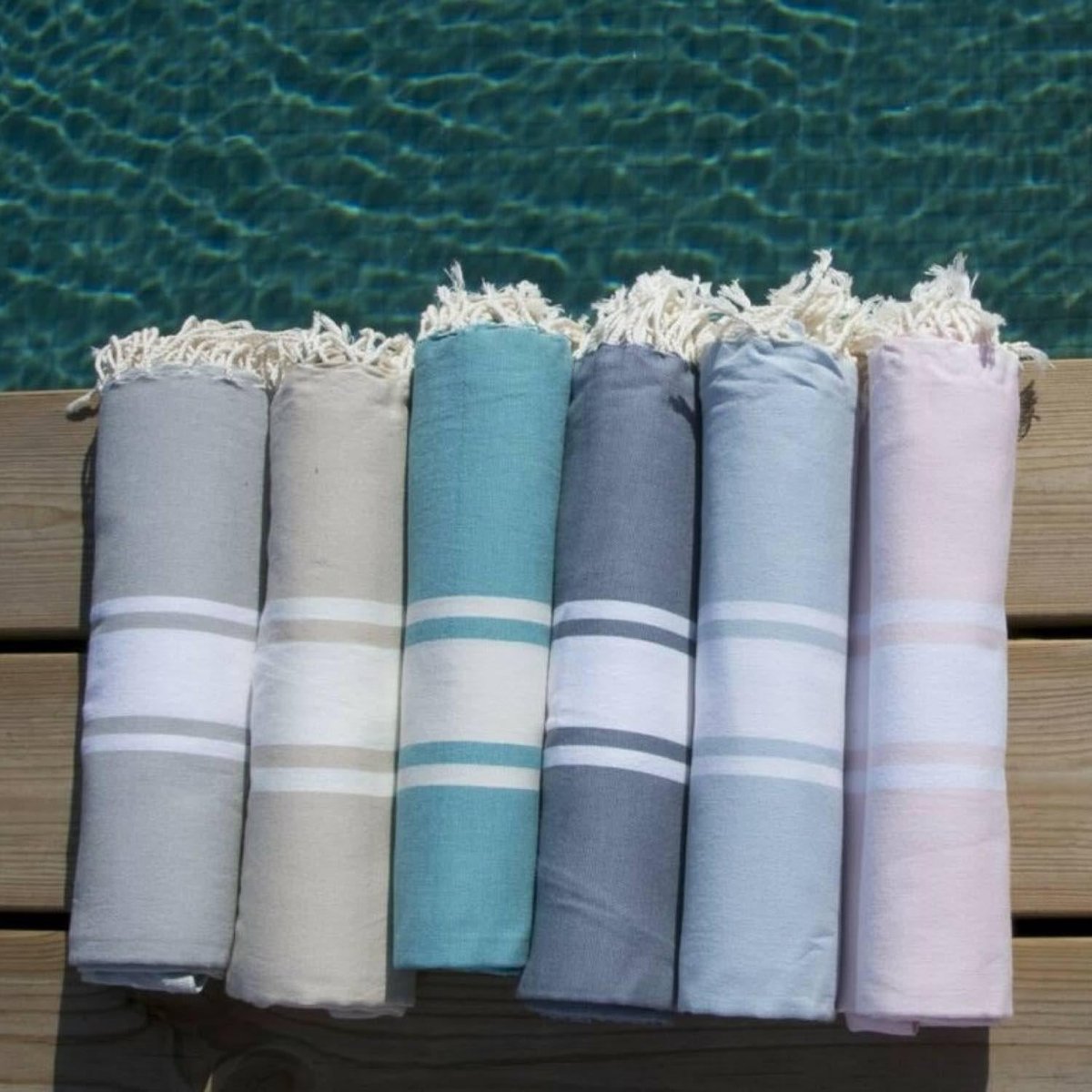 Lot de 2 foutas coton ST TROPEZ beige, FEBRONIE