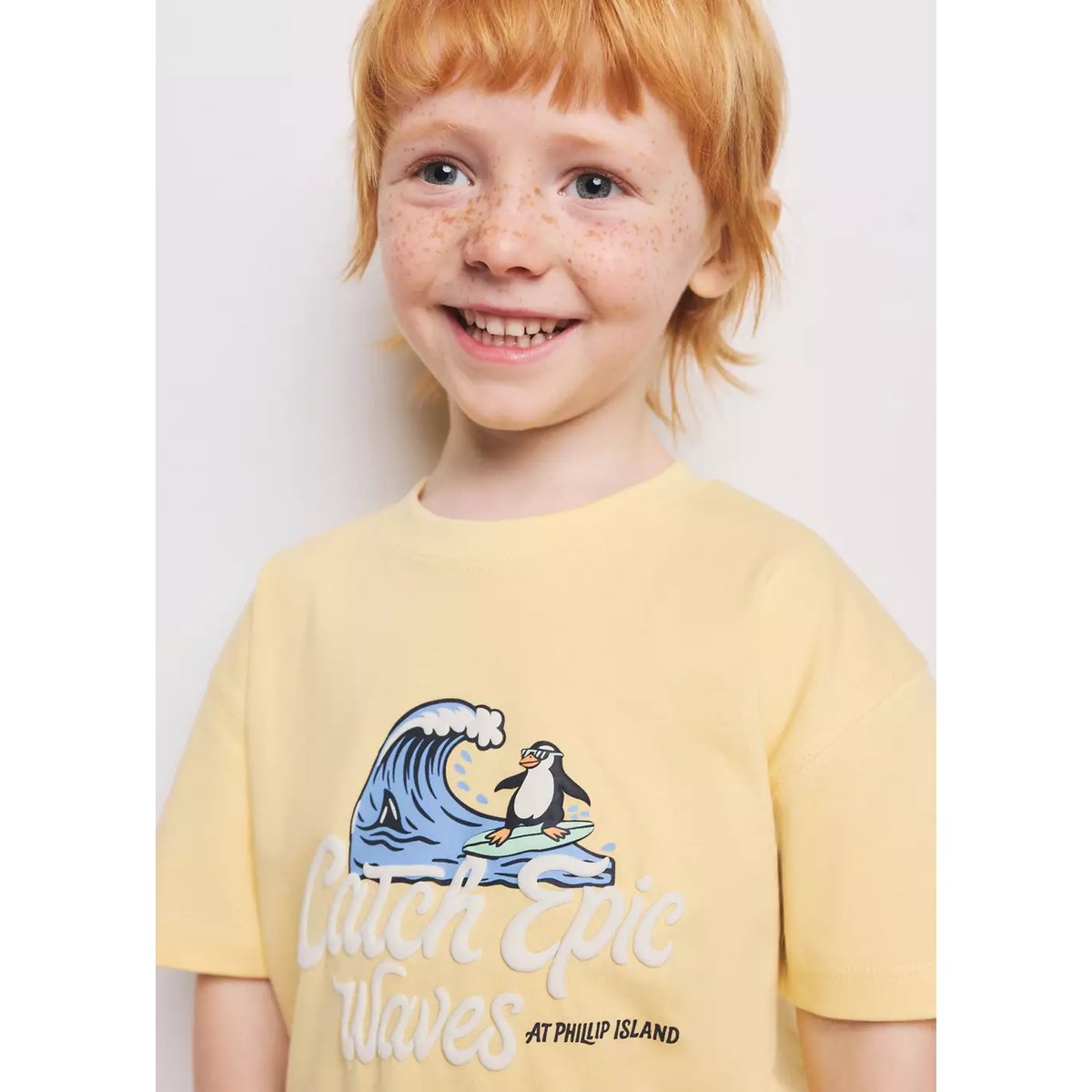 T-shirt en coton imprimé jaune, MANGO BABY
