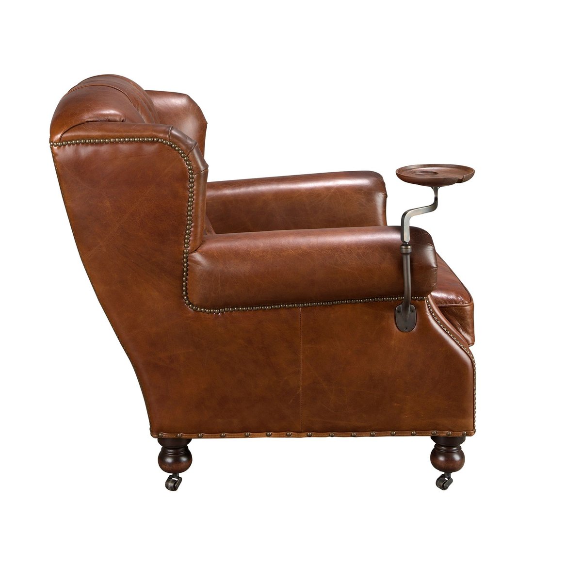 Fauteuil Chester en cuir brun cognac | acajou, ANGEL CERDA