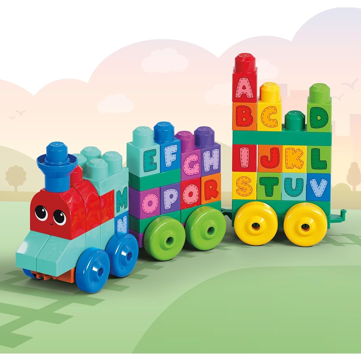 Mega Bloks - Le Train multicolore, MATTEL