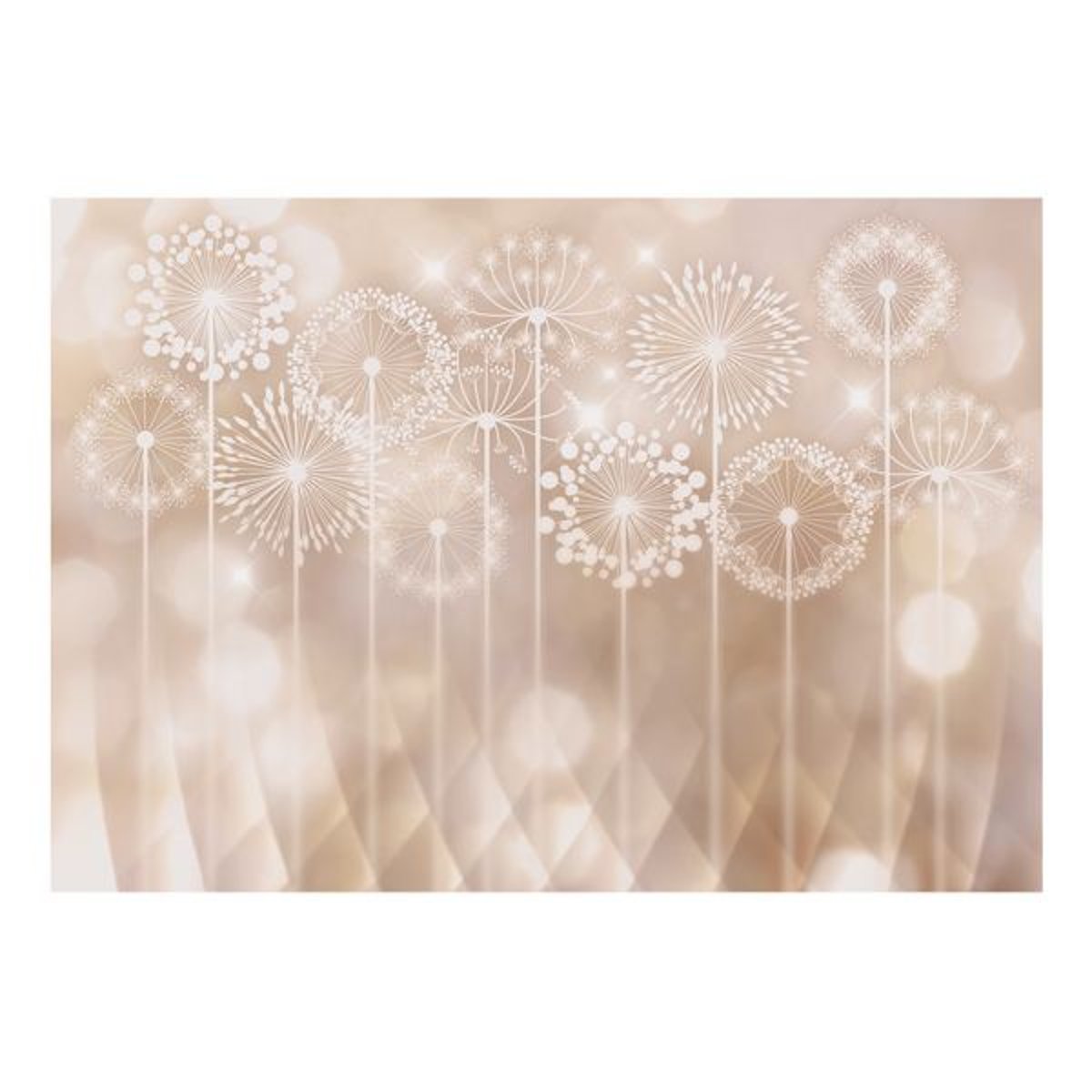 Papier peint intissé panoramique Radiant Flowers beige, EDEN