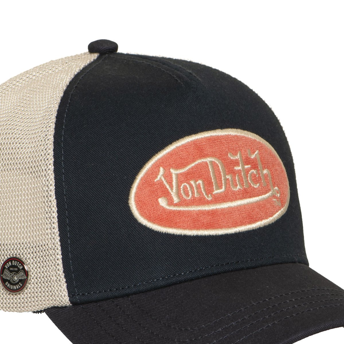 Casquette trucker TERRY bleu foncé/beige/rose, VON DUTCH