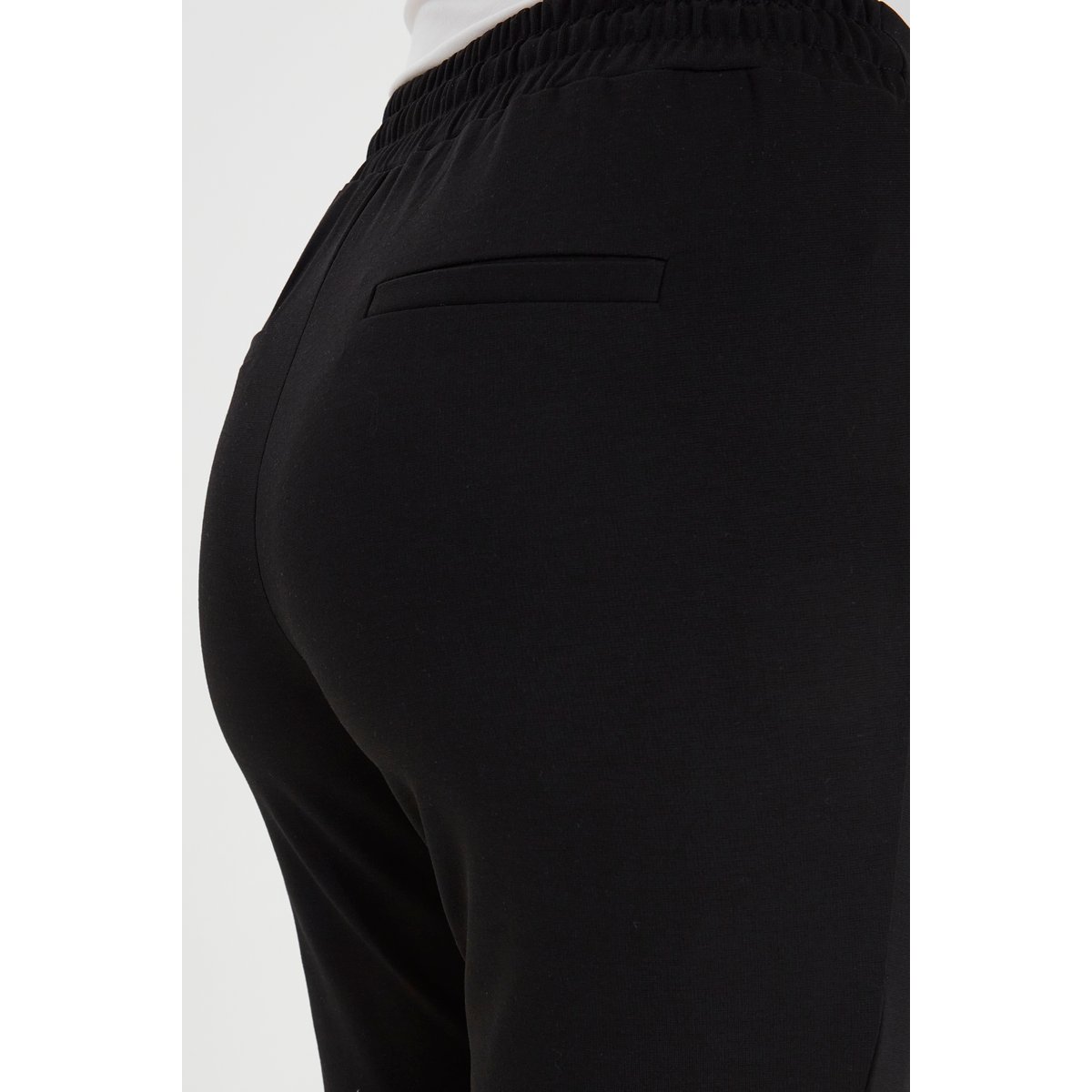 Pantalon coupe fuselée, taille élastiquée noir, B.YOUNG