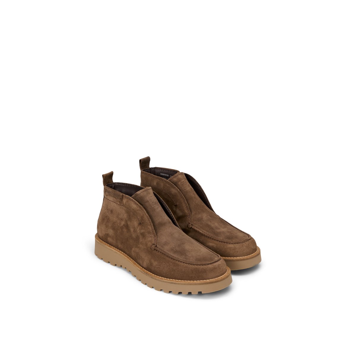 Chaussures à lacets, modèle Jack en cuir de vachette velours marron, MARC O'POLO