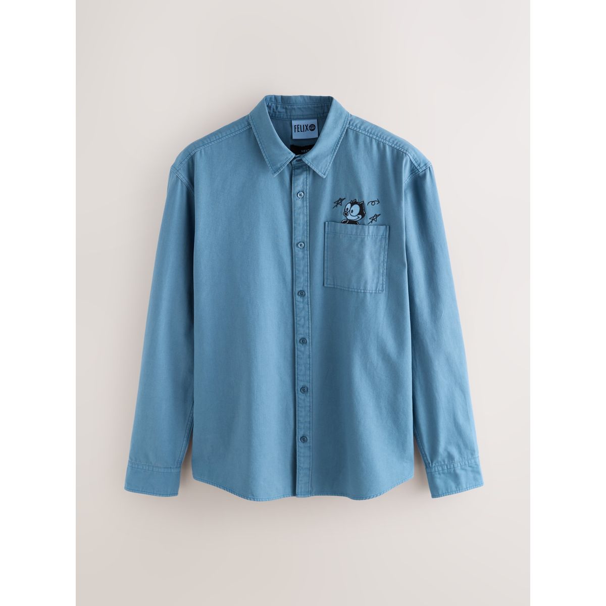 Chemise oxford épaisse à manches longues félix bleu, NEXT