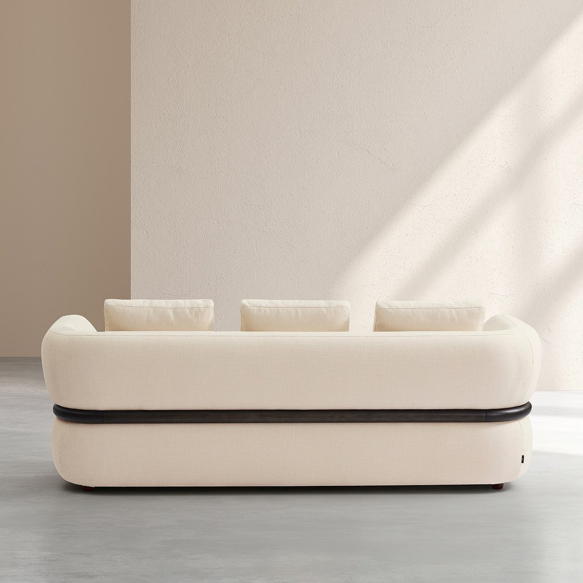 Canapé en tissu texturé MASIO crème, HABITAT