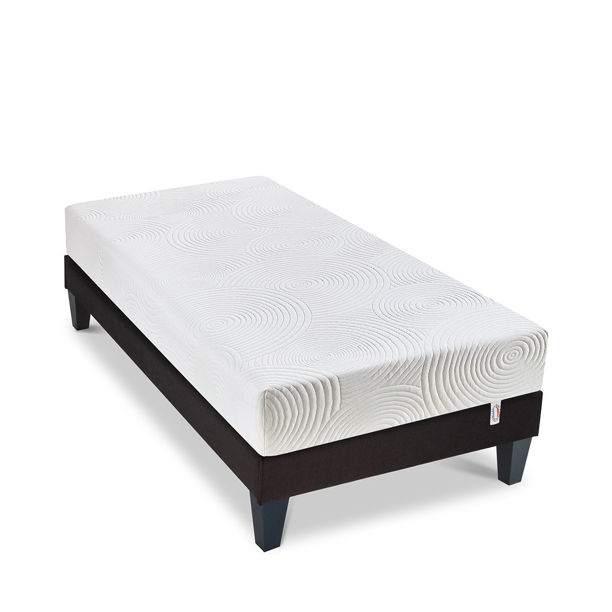 Ensemble Matelas Mémoire de forme HÉRA avec Sommier blanc, OLYMPE LITERIE