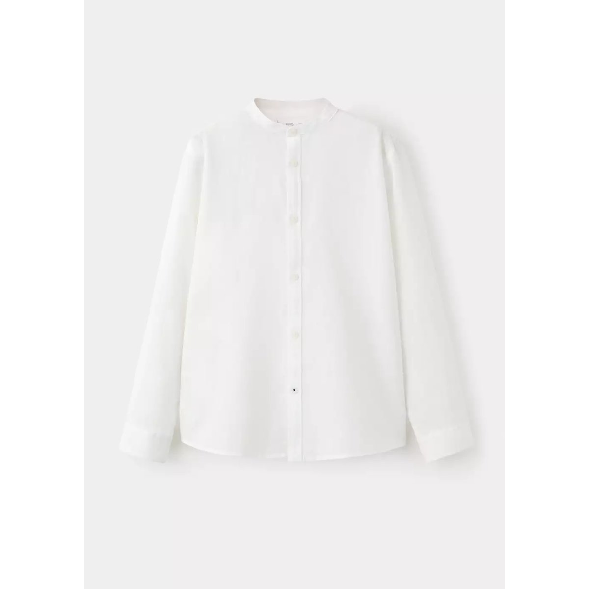 Chemise lin col officier blanc, MANGO KIDS