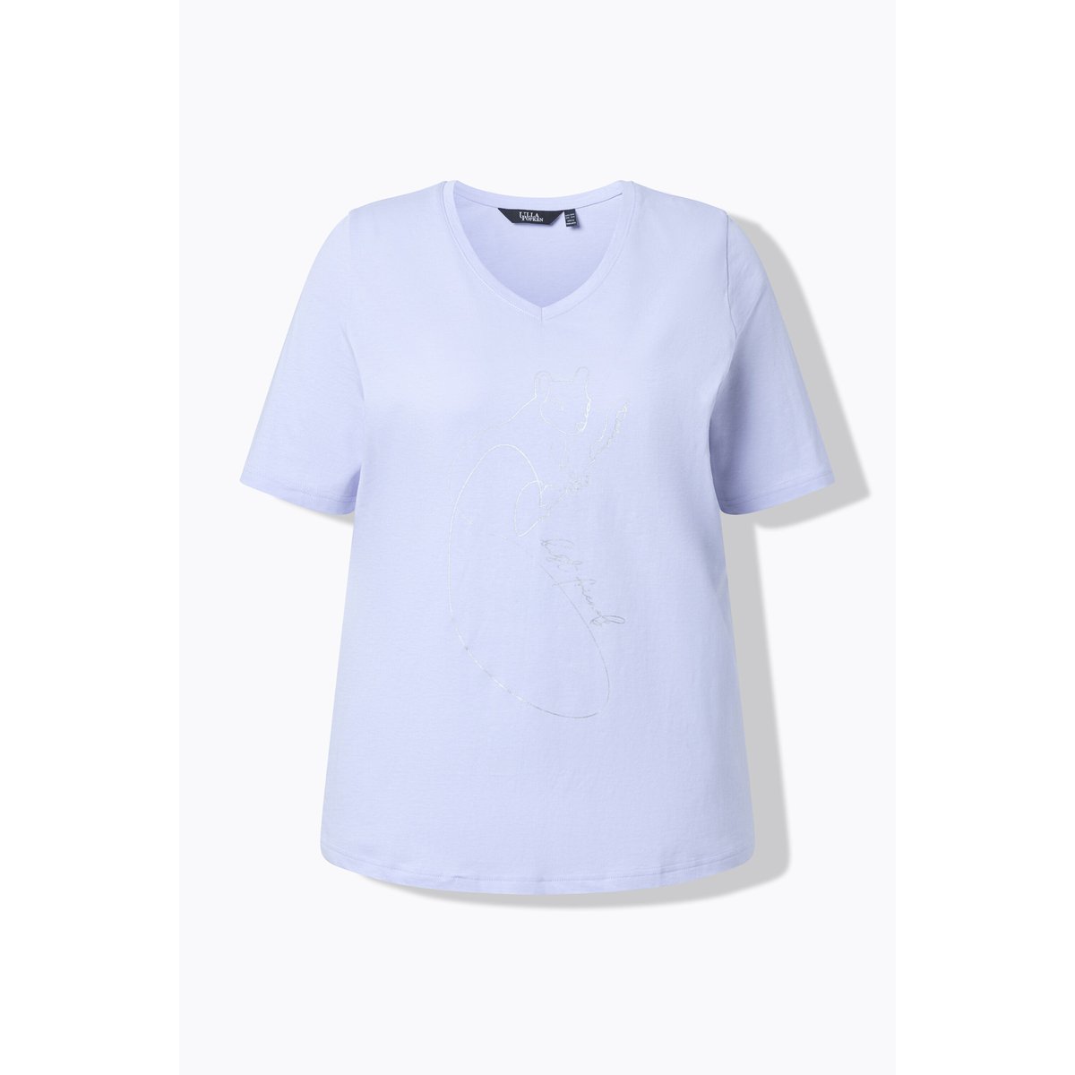 T-shirt col V et manches courtes lavande, ULLA POPKEN