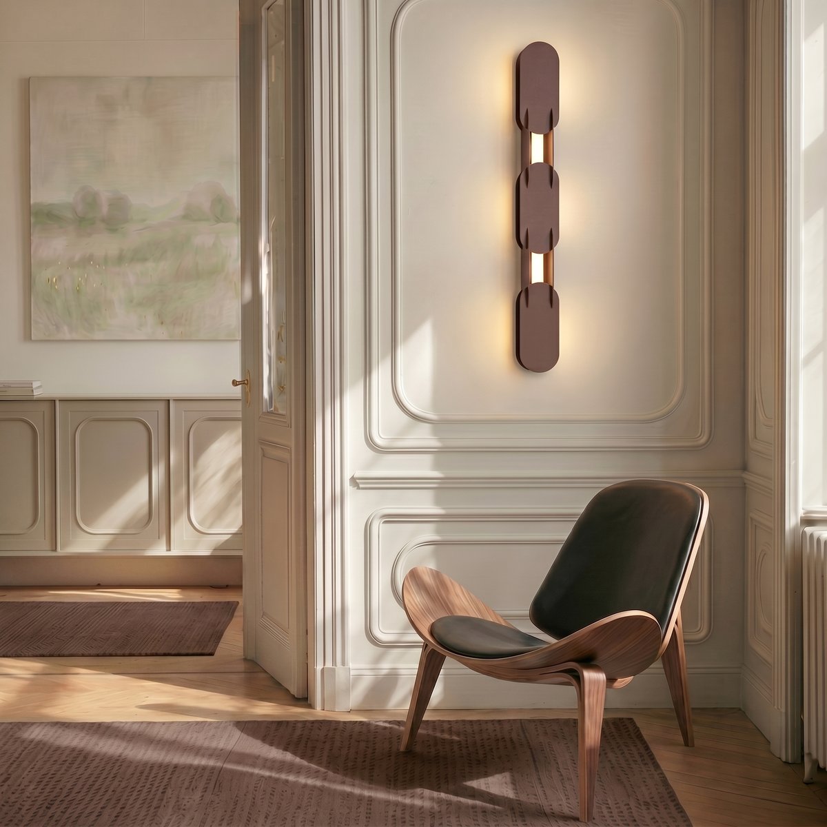 Applique murale Acier Marron LED 1 Chain marron, EDEN
