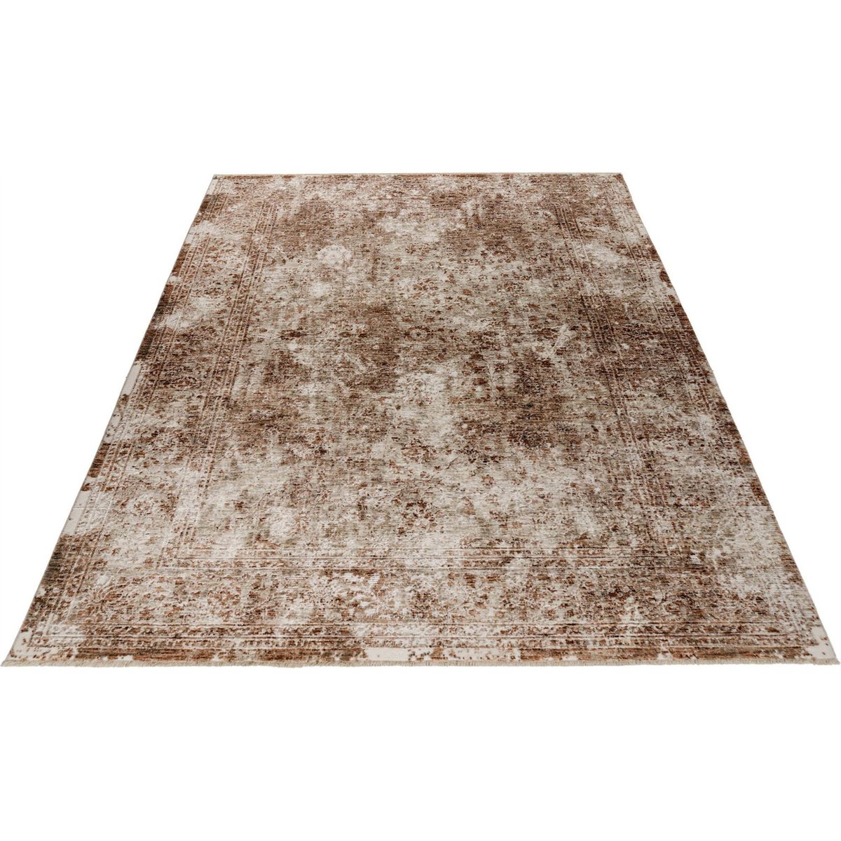 Tapis rectangulaire effet 3d, Amora pêche poudré et beige patiné, ARTE ESPINA