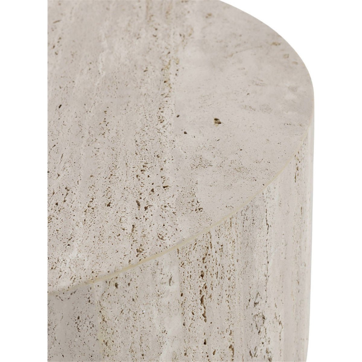 Table basse ronde en marbre travertin naturel, RECOLLECTION