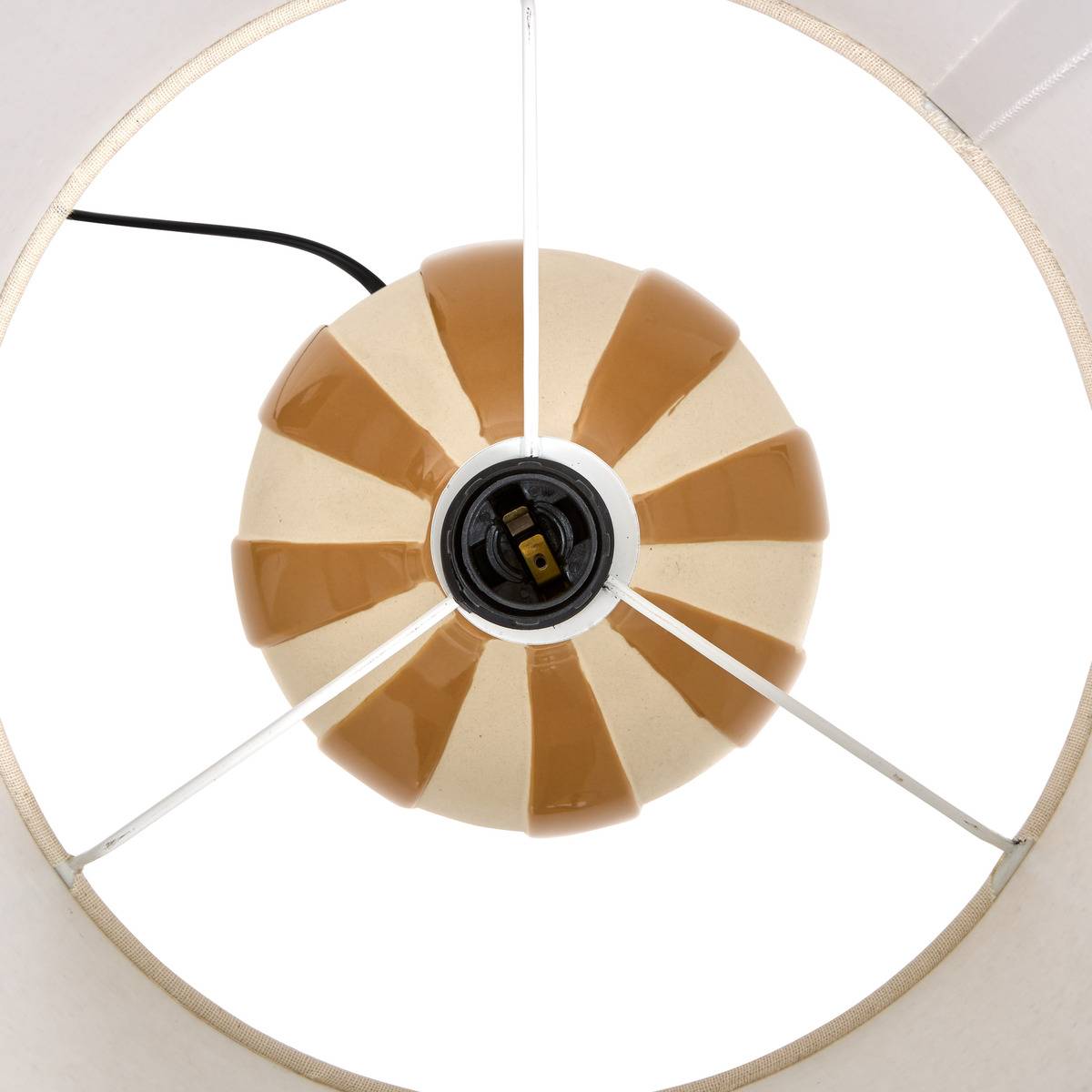 Lampe cylindrique en lin VILMA ocre, ATMOSPHERA