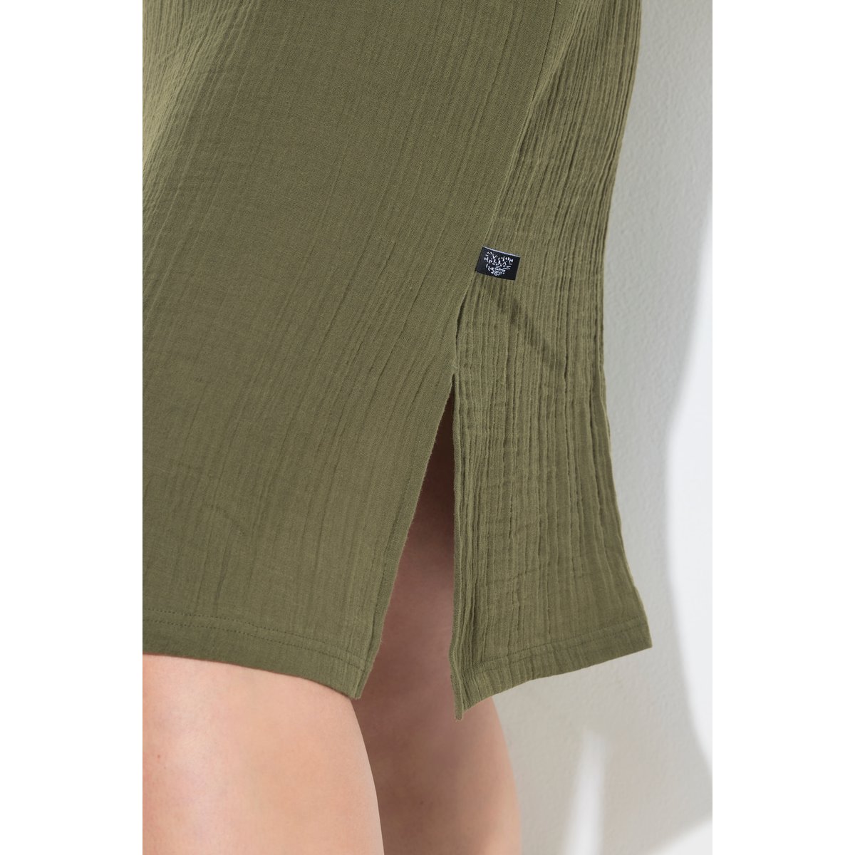 Chemise de nuit en mousseline vert olive, ULLA POPKEN