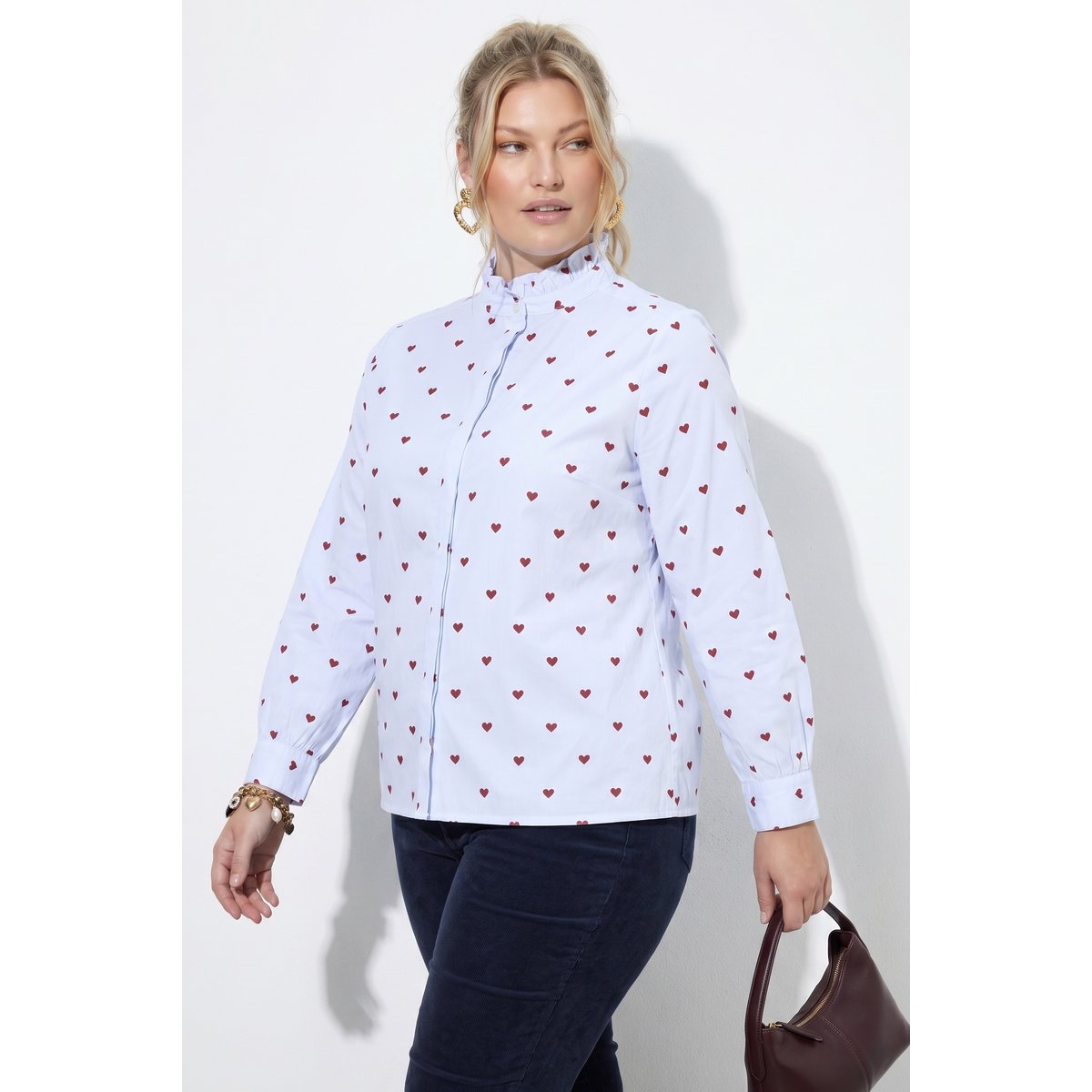 Chemisier motif cœurs blanc neige, ULLA POPKEN