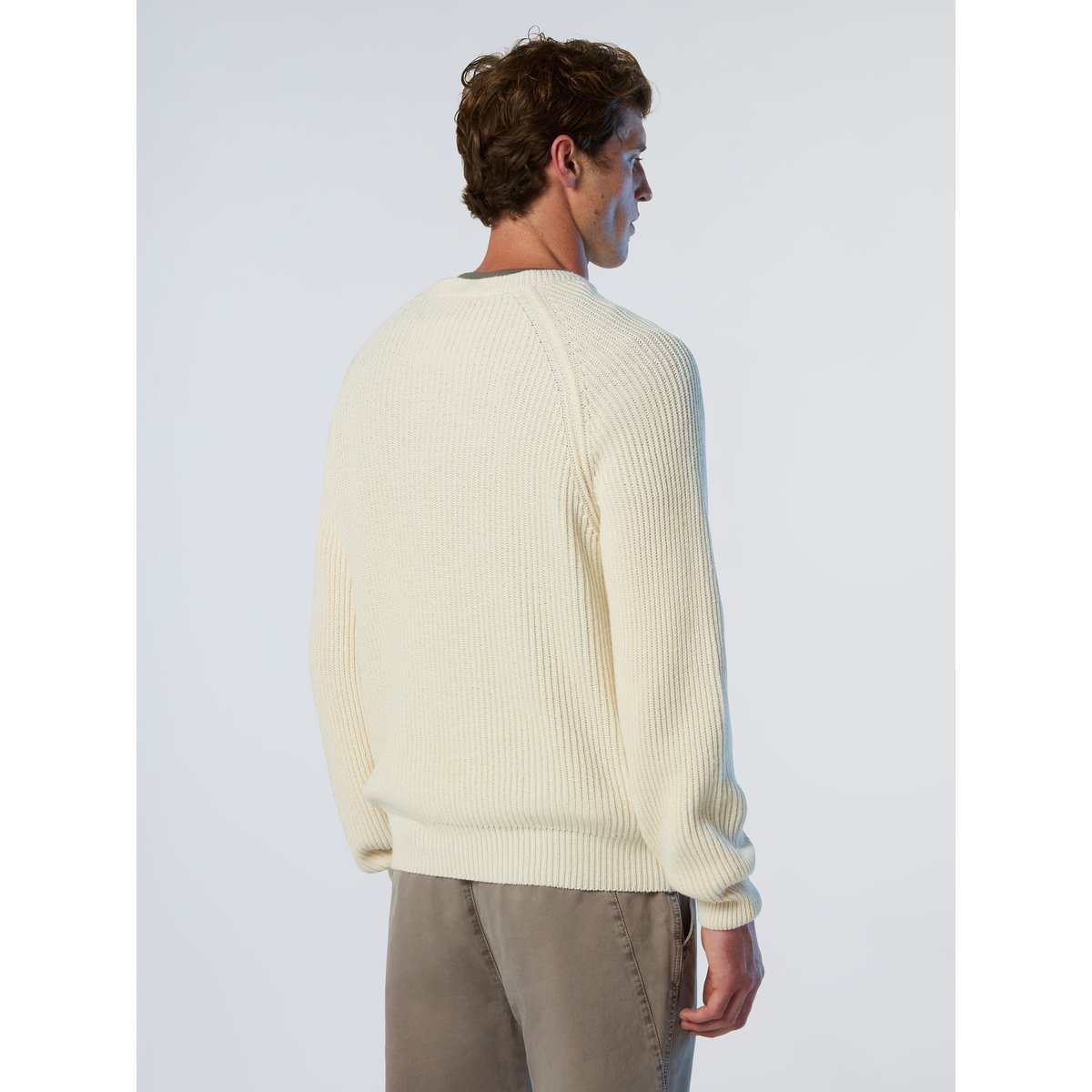 Pull ras du cou côtelé pêcheur crème, NORTH SAILS