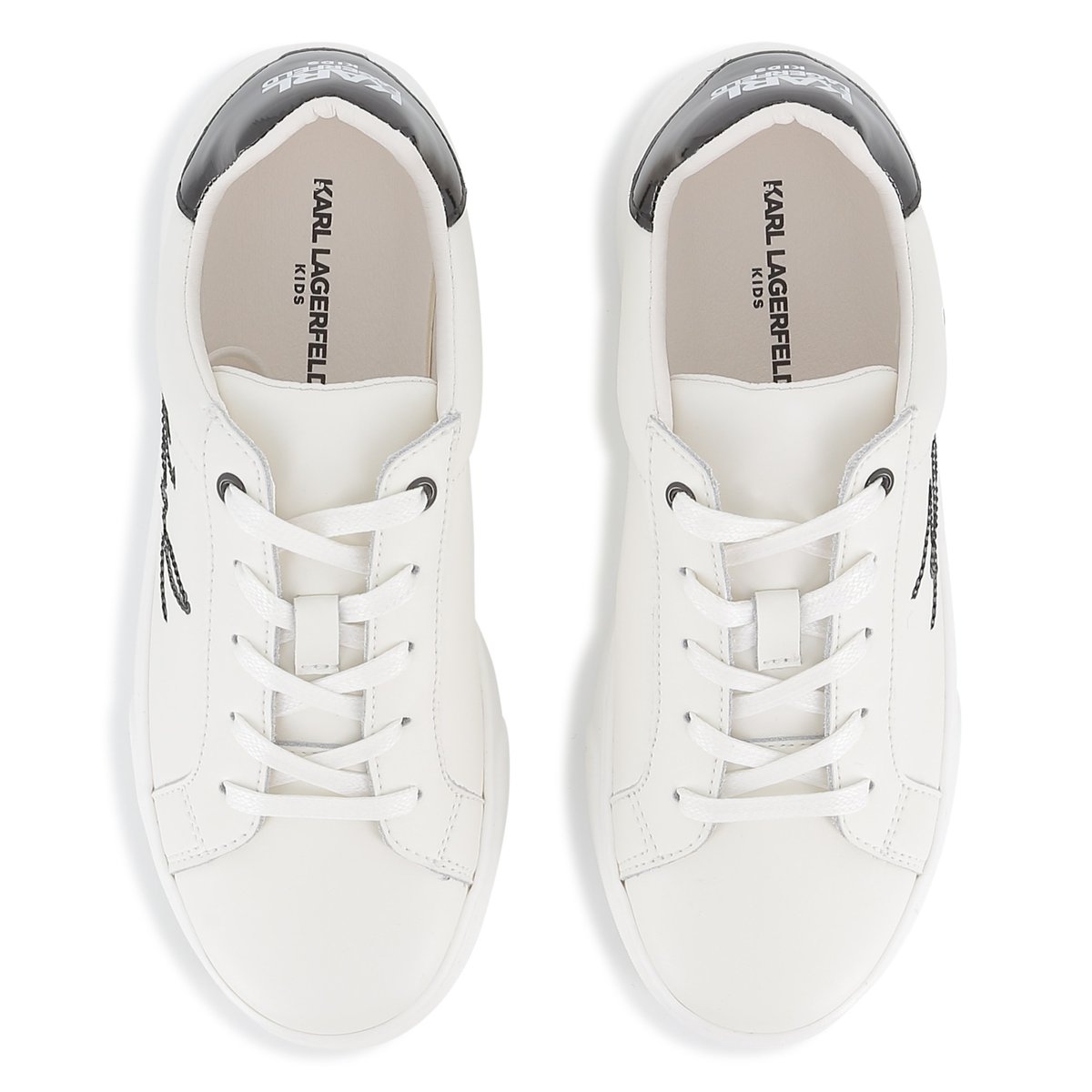 Sneakers basse stringate blanc, KARL LAGERFELD KIDS