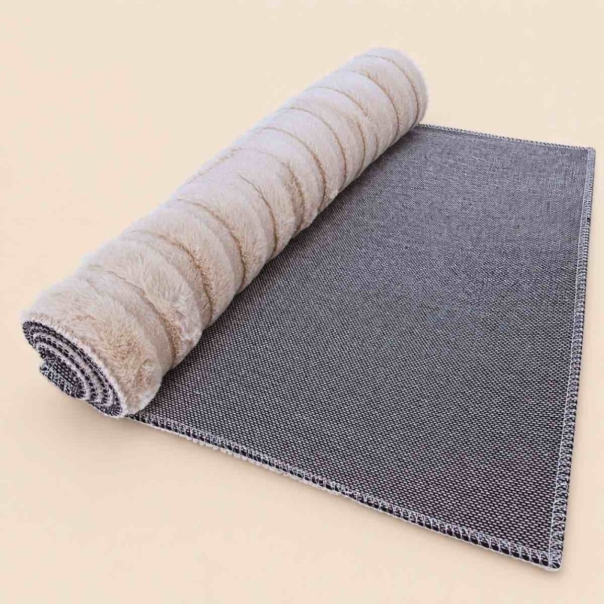 Tapis doux forme arches 60x110cm blanc, ORNAMI