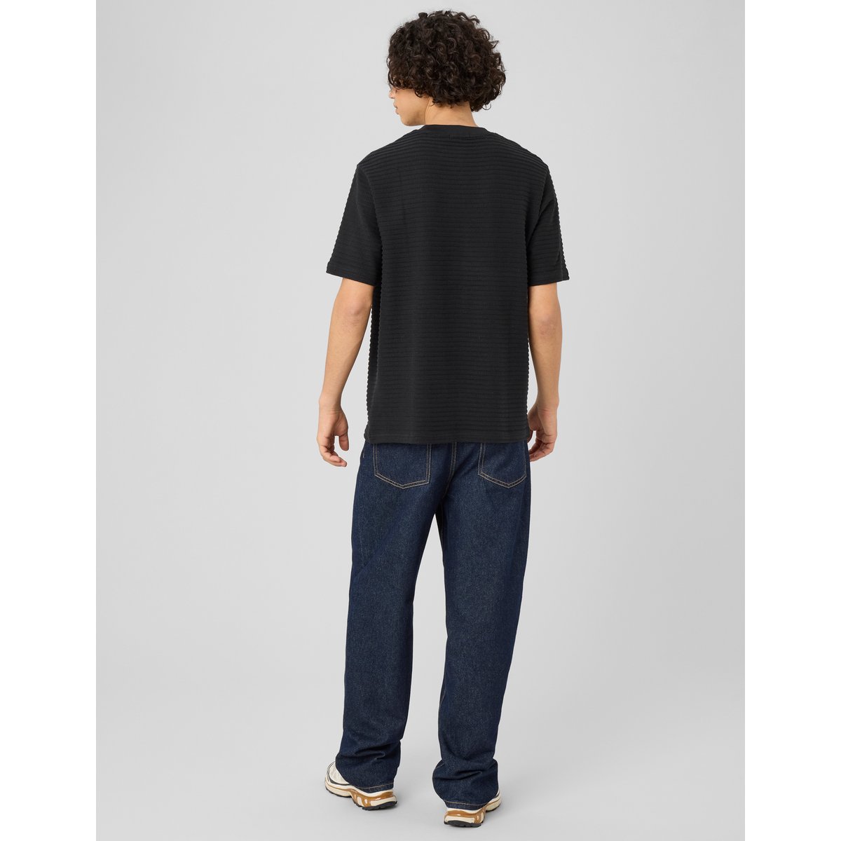 T-shirt matière fantaisie noir, BZB