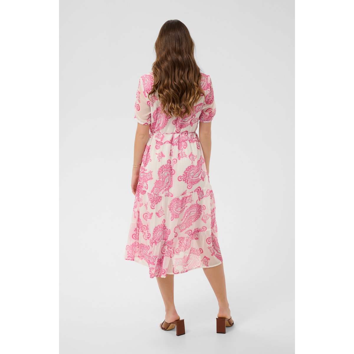 Robe rose cachemire fuchsia columbia paisley, CREAM