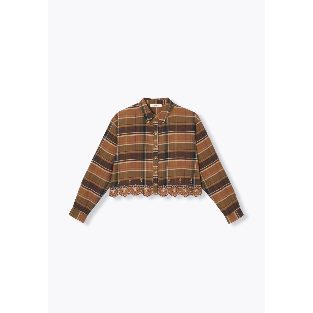 Chemise courte à carreaux carreaux multicolores, PROMOD