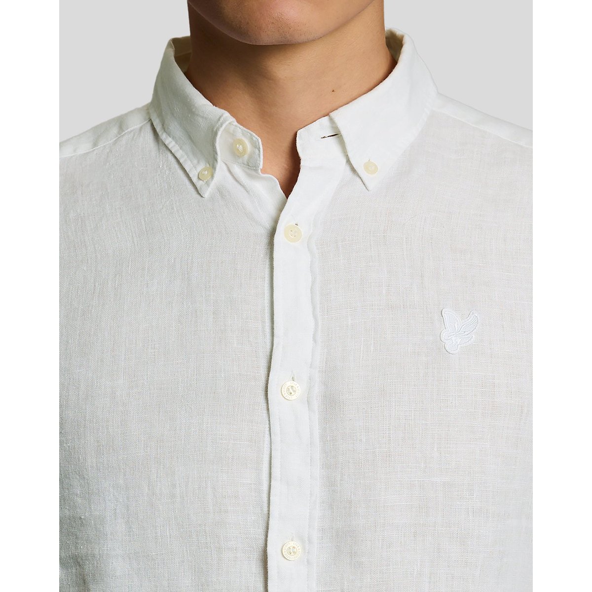 Chemise en lin boutonné blanc, LYLE & SCOTT