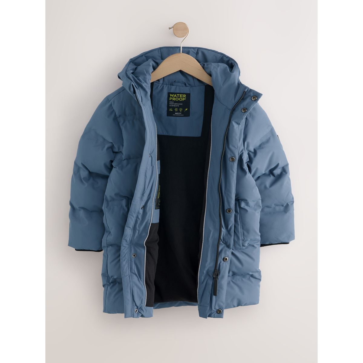 Doudoune imperméable doublée de polaire bleu, NEXT