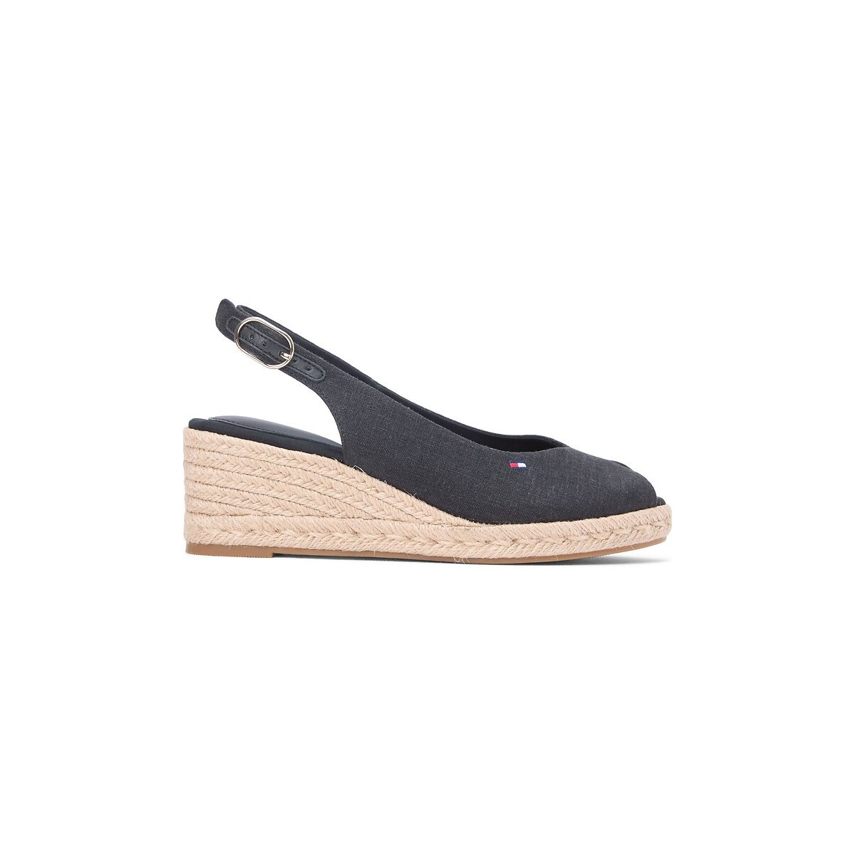 Sandales compensées slingback noir, TOMMY HILFIGER