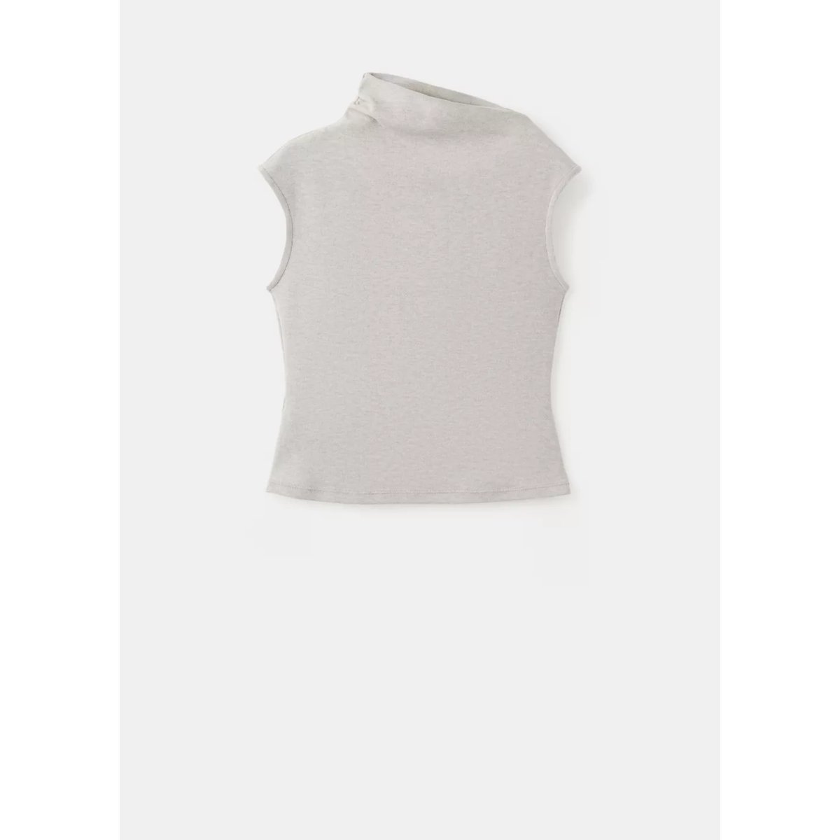T-shirt col montant froncé sable, MANGO
