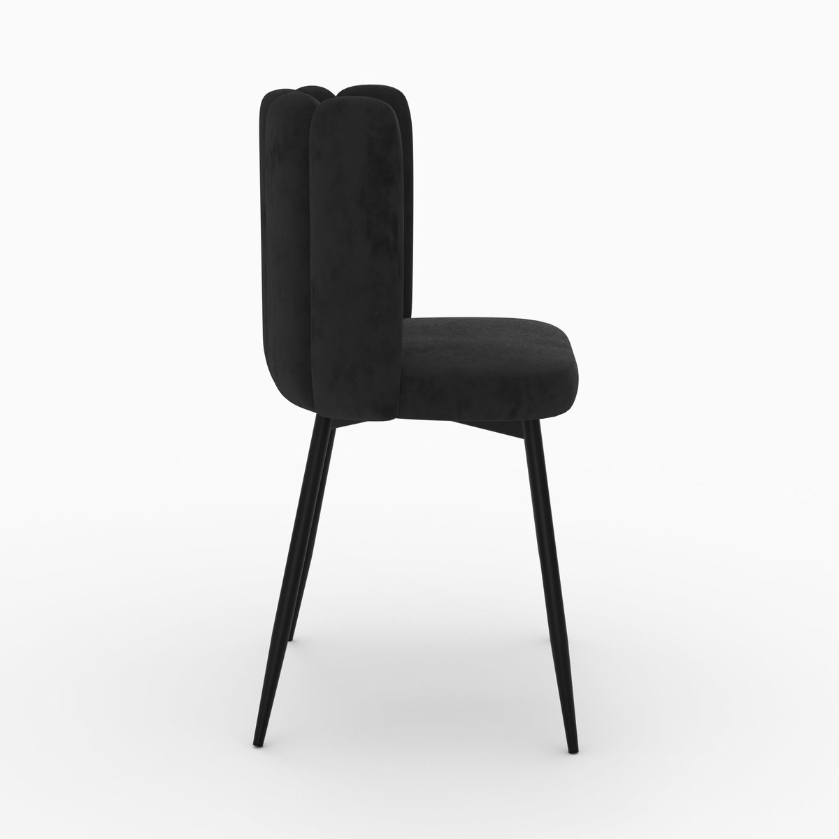 Chaise en velours et pieds en métal - ROSY noir, MAISON PAVANE