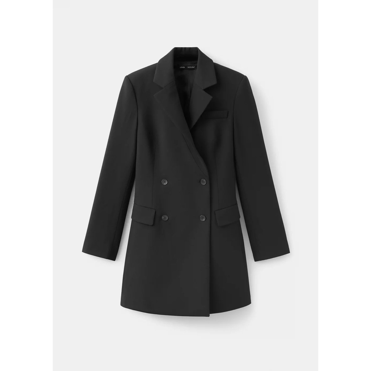 Robe style blazer à double boutonnage noir, MANGO