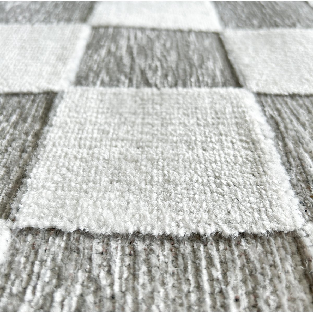 Tapis interieur à motif petit damier GARDEN gris, NAZAR RUGS