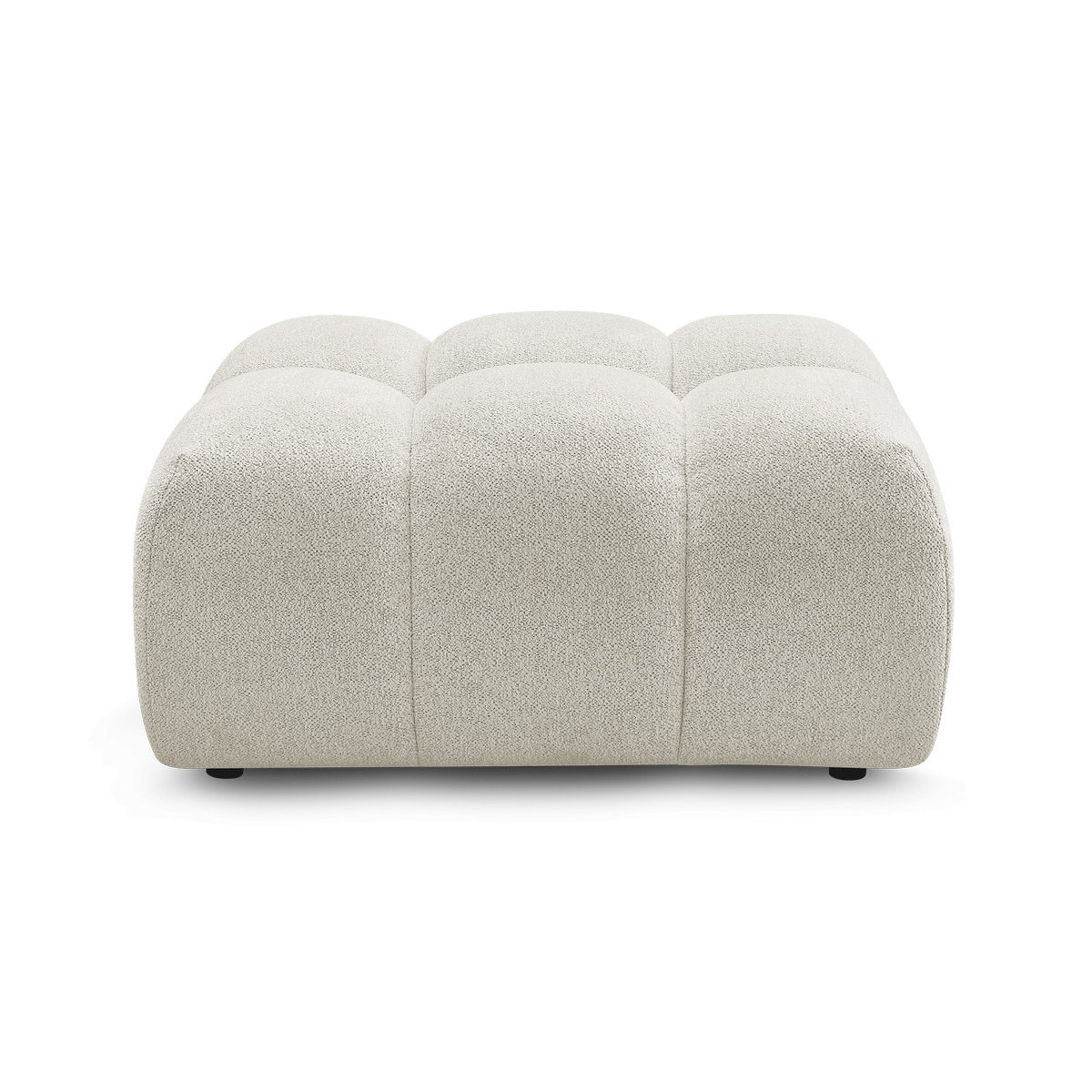 Pouf tissu chiné, MELISSE blanc, BOBOCHIC