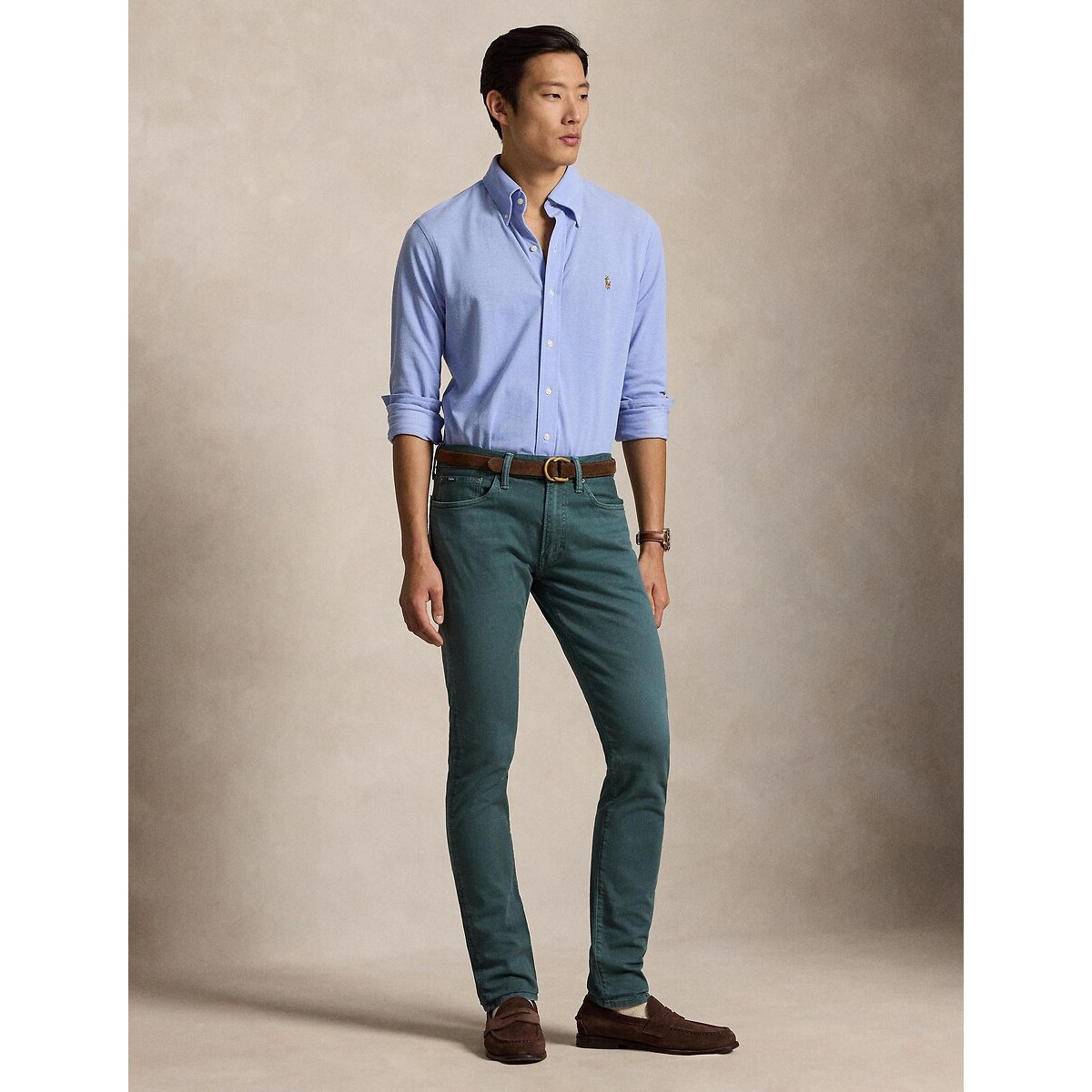 Chemise ultra-légère en coton piqué bleu, POLO RALPH LAUREN