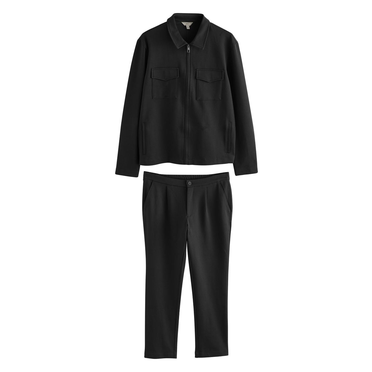 Veste-chemise en jersey et pantalon, 2 pièces noir, NEXT