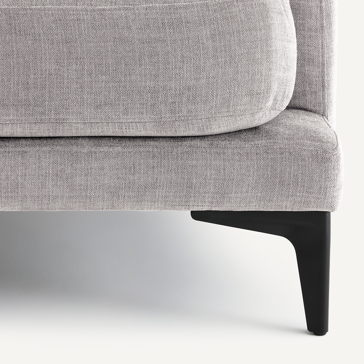 Demi-canapé 3 places en polyester coton, MODERNISTE gris clair, EMMANUEL GALLINA X AM.PM