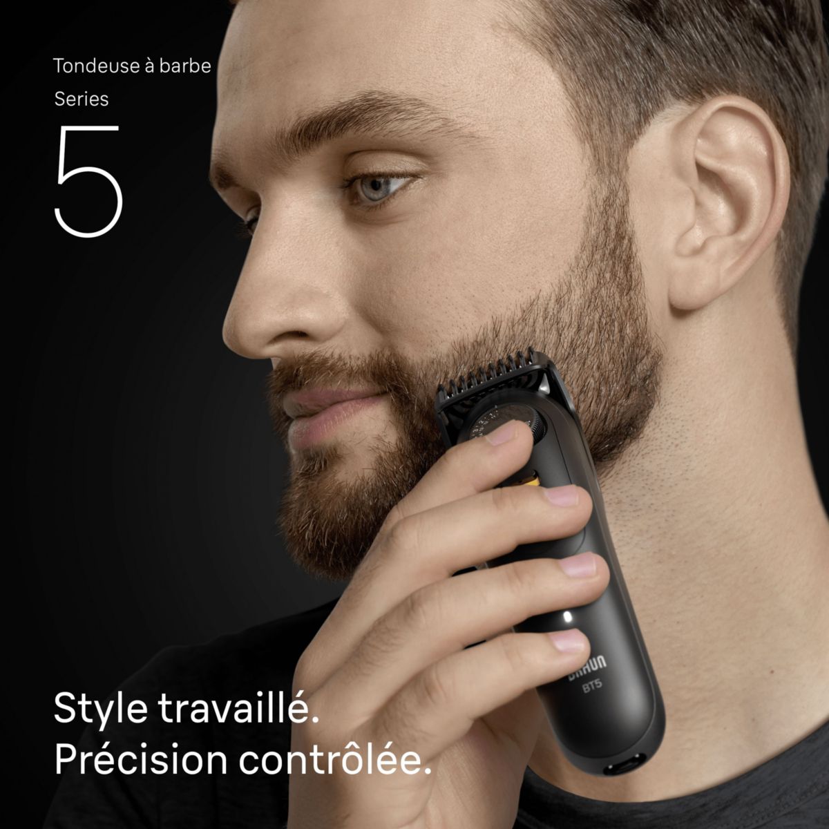 Tondeuse multi usages BT5560, molette réglable, 40 hauteurs de coupe, précision 0,5 mm, autonomie 120 mn noir, BRAUN