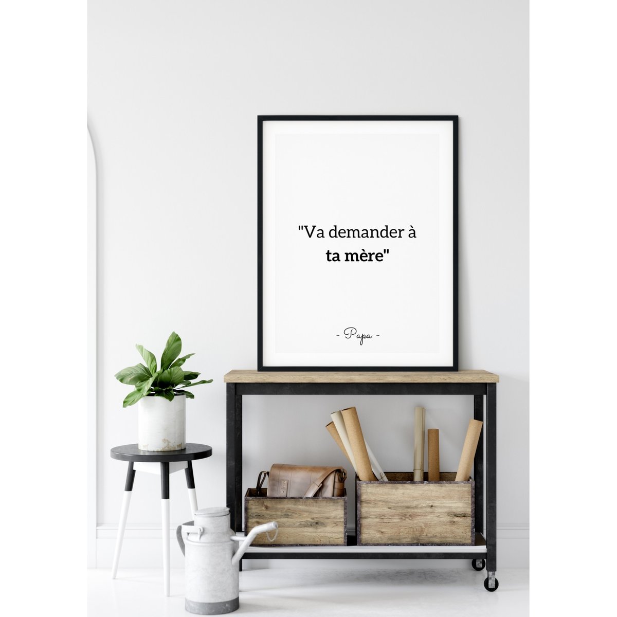 Affiche 'Va demander à ta mère' blanc, L'AFFICHERIE