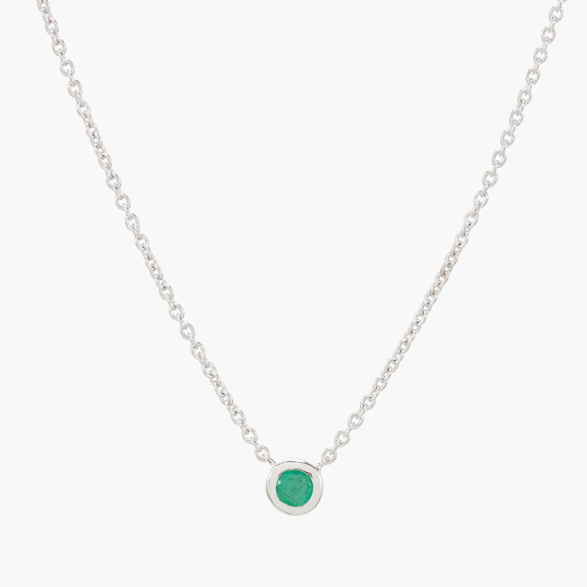 Collier argent 925 serti d'une pierre d'Emeraude vert, BALABOOSTE