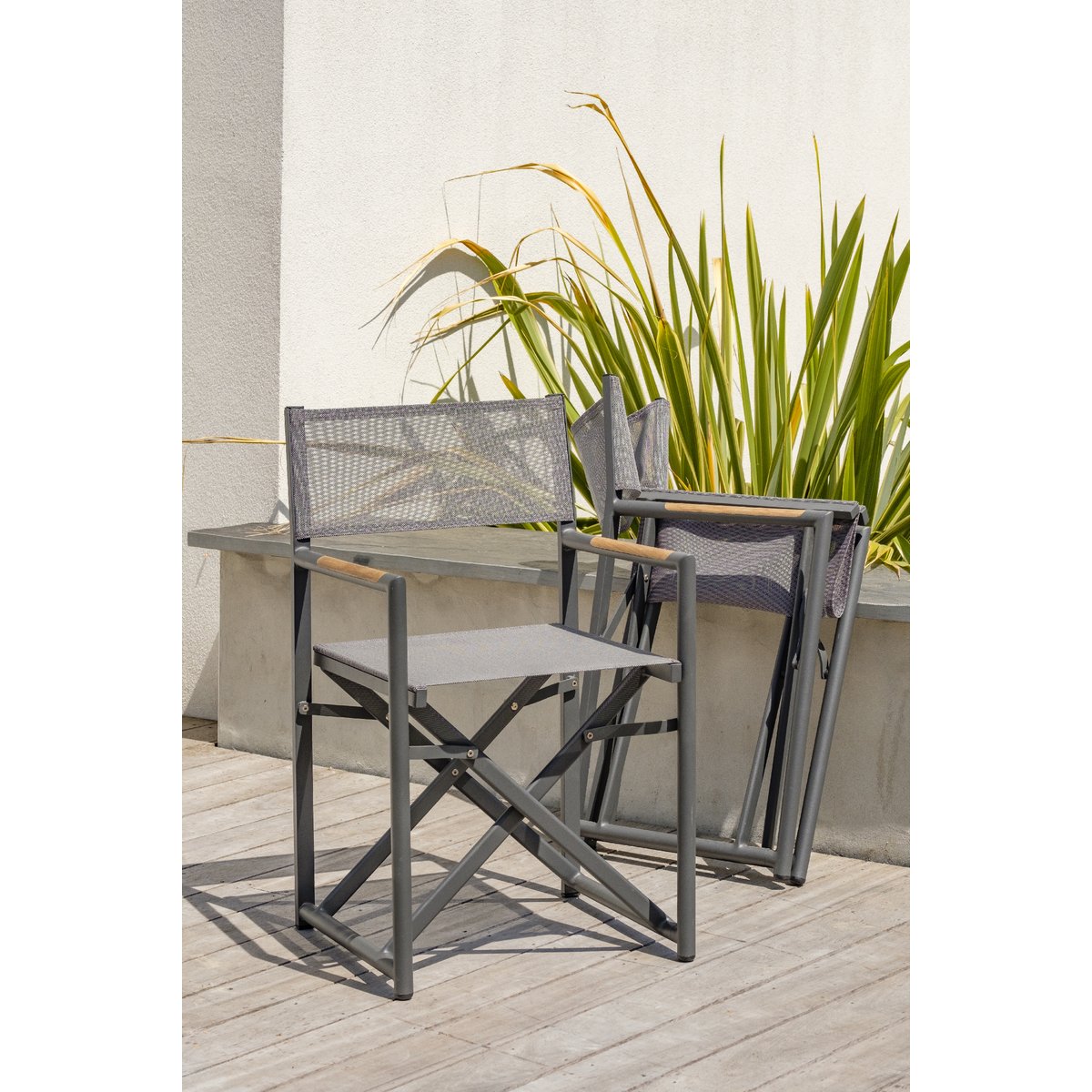 Ensemble repas de jardin 8 places en aluminium HONFLEUR gris anthracite, PARIS GARDEN