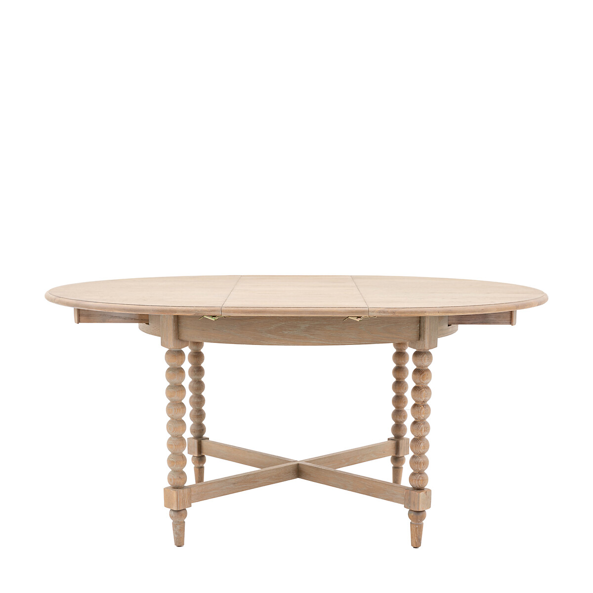 Ames Round Oak Extendable Dining Table with Pompom Legs (Seats 4-6) oak, ÉDITÉ