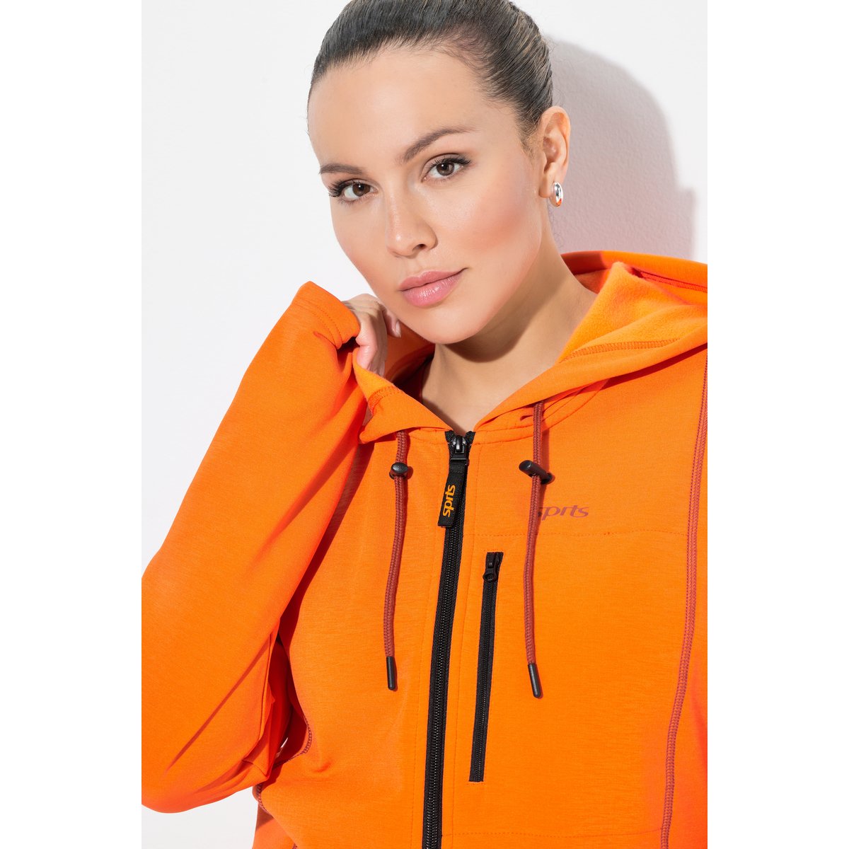 Veste en molleton à capuche orange clair, ULLA POPKEN