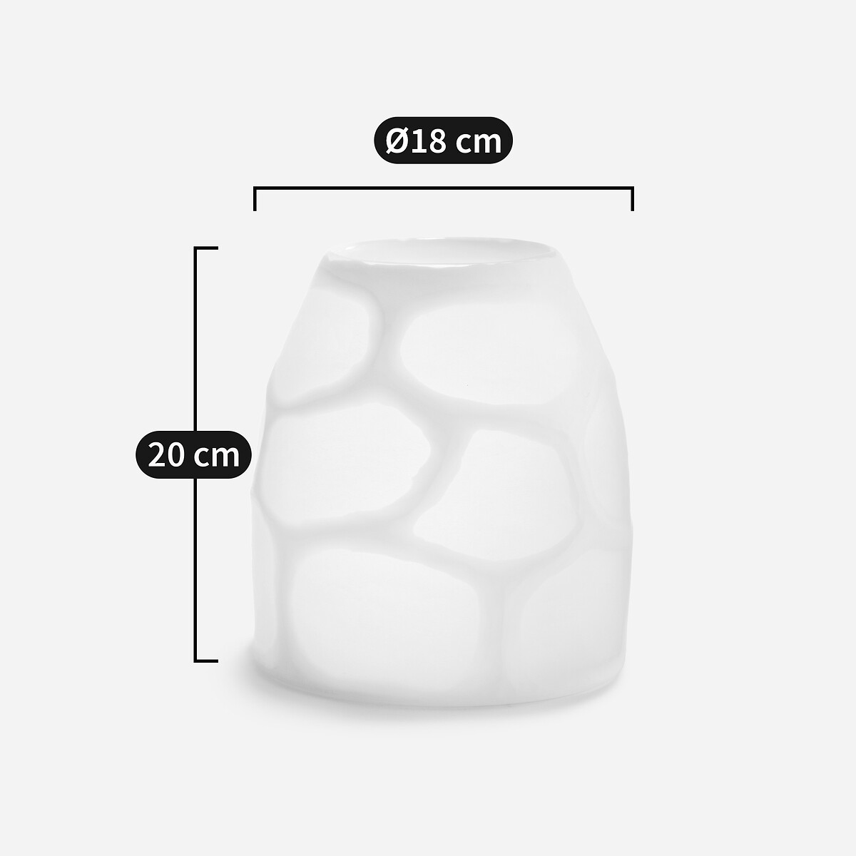 Arca Frosted Glass Vase, H20cm white, AM.PM